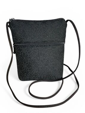 Maruca Colorado Cupcake Handmade Small Crossbody Black Floral Jacquard Fabric